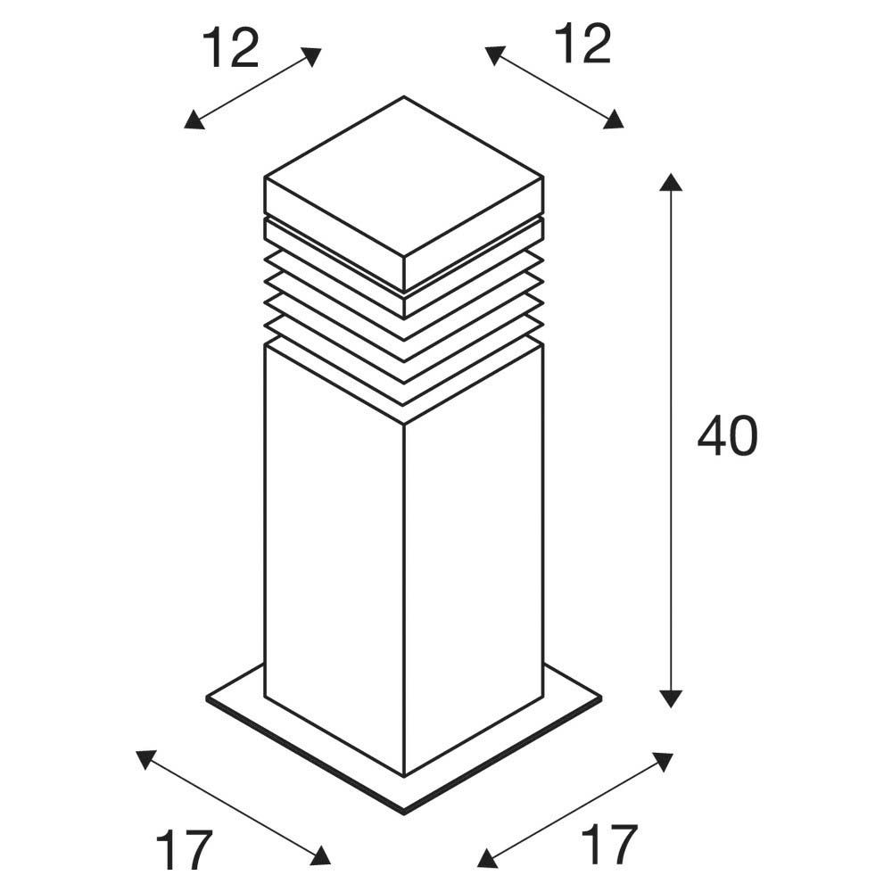 Pollerleuchte 15W E27 granit Stein IP44 HV Kst_opal