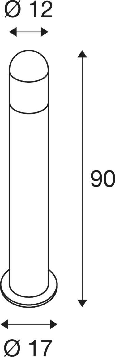 Pollerleuchte 24W E27 anth Alu Kst_tr HV IP54