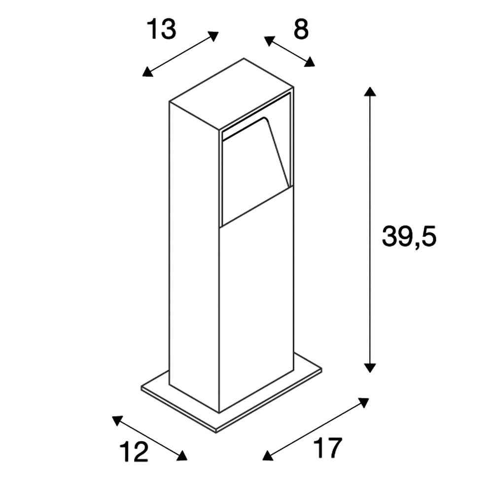 LED-Pollerleuchte 9,5W IP44 3000K 570lm anth 1LED Alu