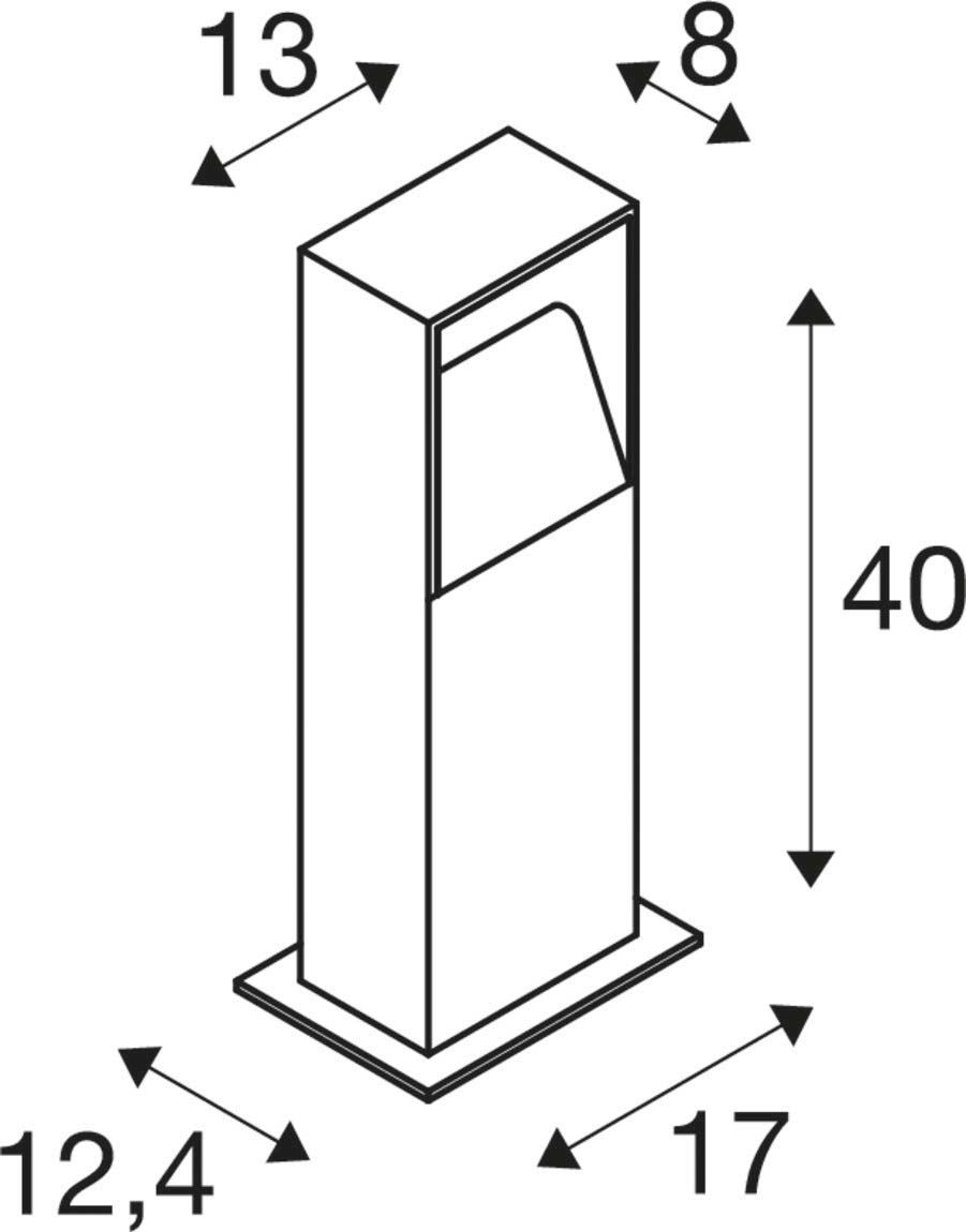 LED-Pollerleuchte 9,5W IP44 3000K 570lm anth 1LED Alu