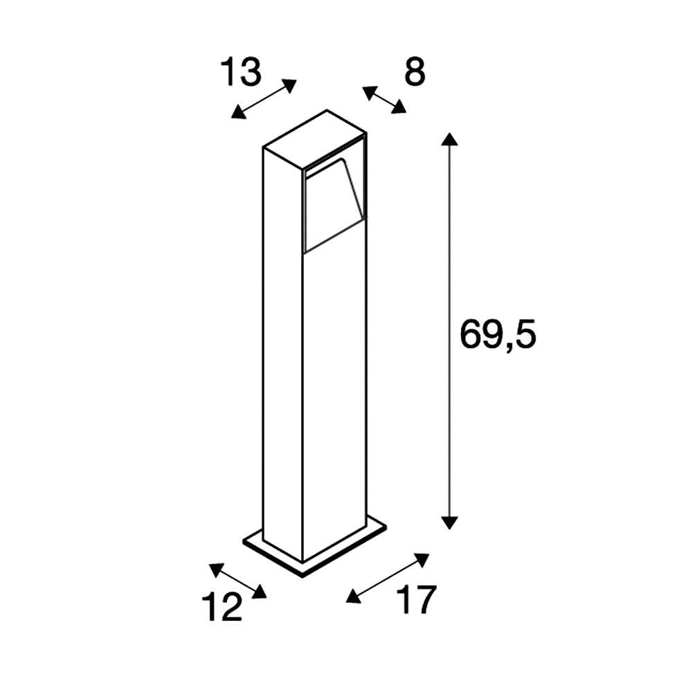 LED-Pollerleuchte 8W IP44 3000K 570lm anth 1LED Alu