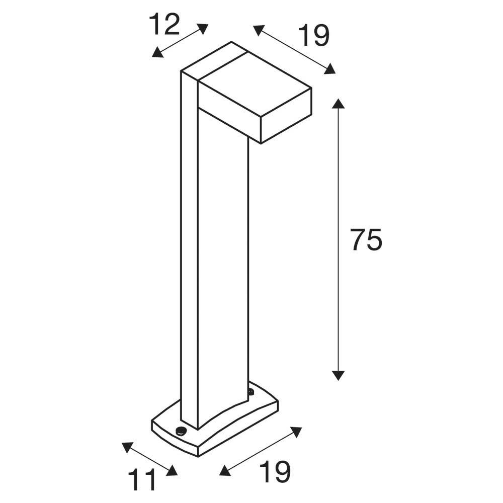 Pollerleuchte 11W GX53 anth Alu Gl_opal HV IP44