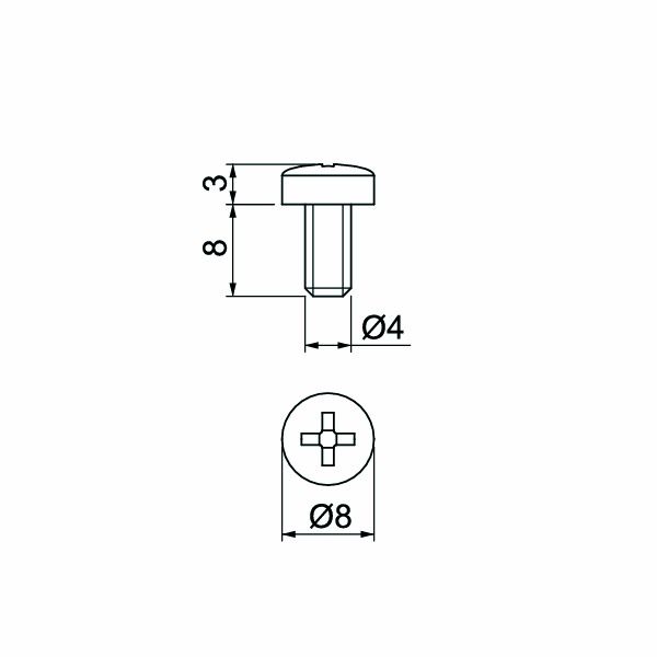 Furchenschraube M4x8mm PZ g/vz