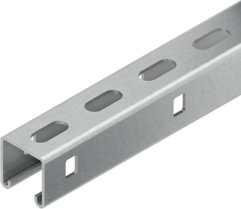 C-Profilschiene ST 4500x41x41mm 22mm D2,5mm 3Seit_gel