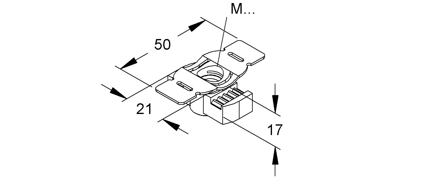 Gleitmutter M10 VA unbeh m.Feder Mit Feder