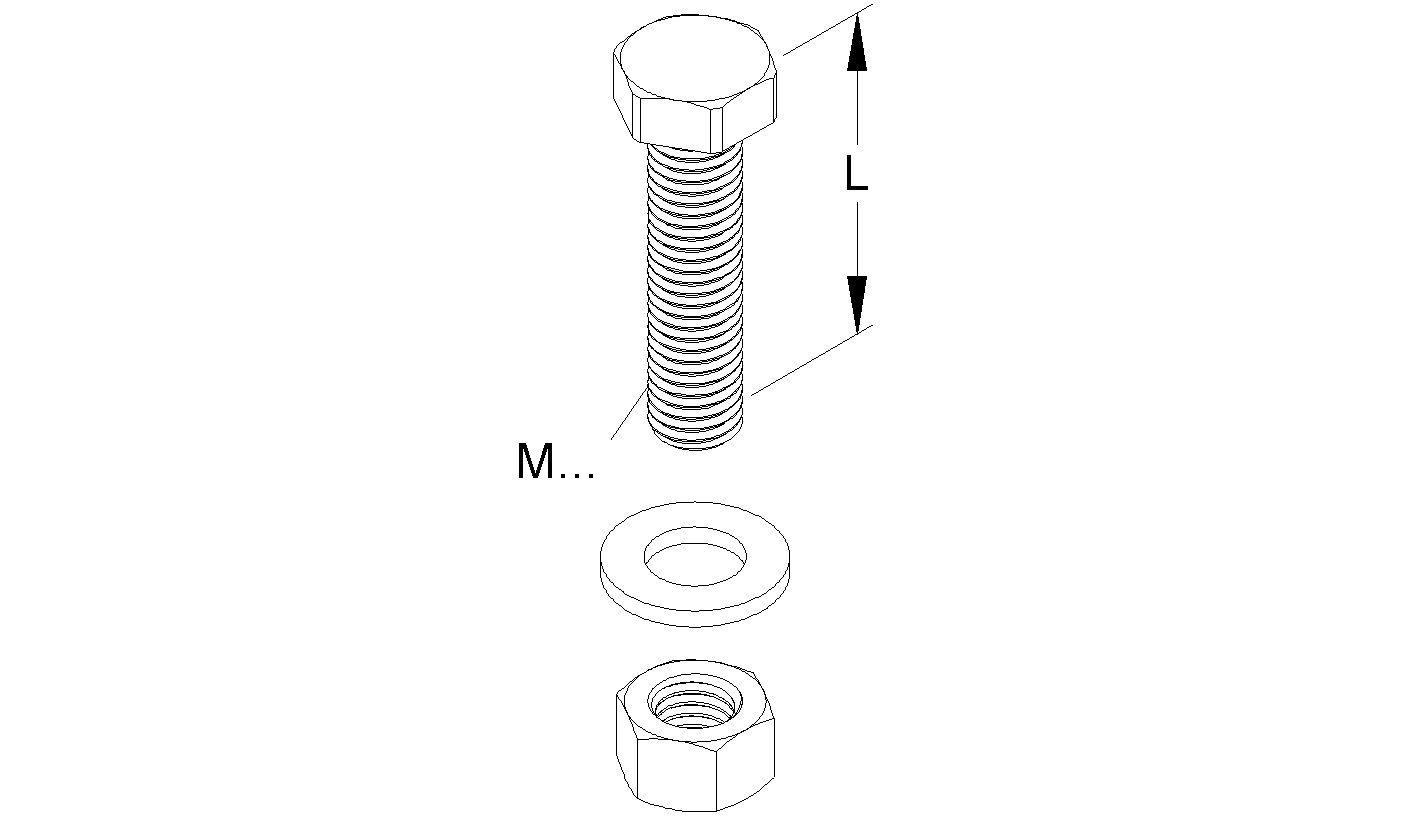 Sechskantschraube M12x50mm m.Mutter SW18 SKT-Schr Mit Unterlegscheibe 8.8 f/vz