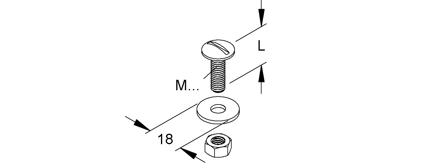 Maschinenschraube/Bolzen M6x16mm Schlitz m.Mutter Mit Unterlegscheibe SW10 unbeh