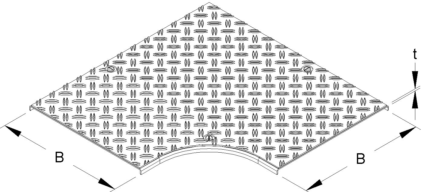Deckel Bogen vz Drehriegel B405mm f.Kabelrinne