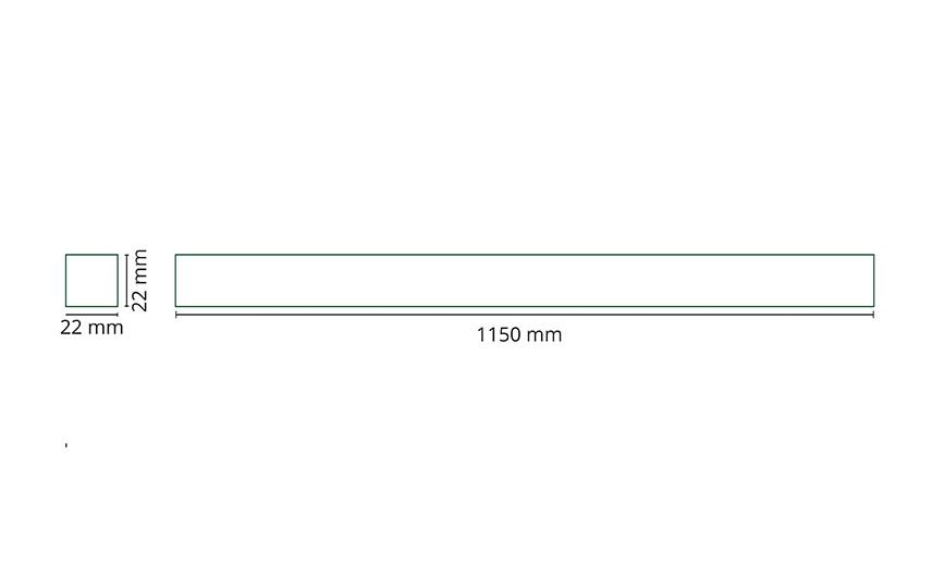 Tragschiene Lichtband 1-l ZIP 230V IP20 ws 1-längig L=1150mm