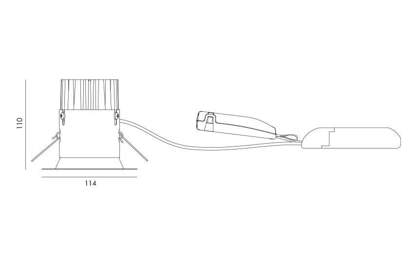 LED-Einbaustrahler 15W JUPITER 3000K Alu 1580lm Konv 1LED IP44 graphit mt