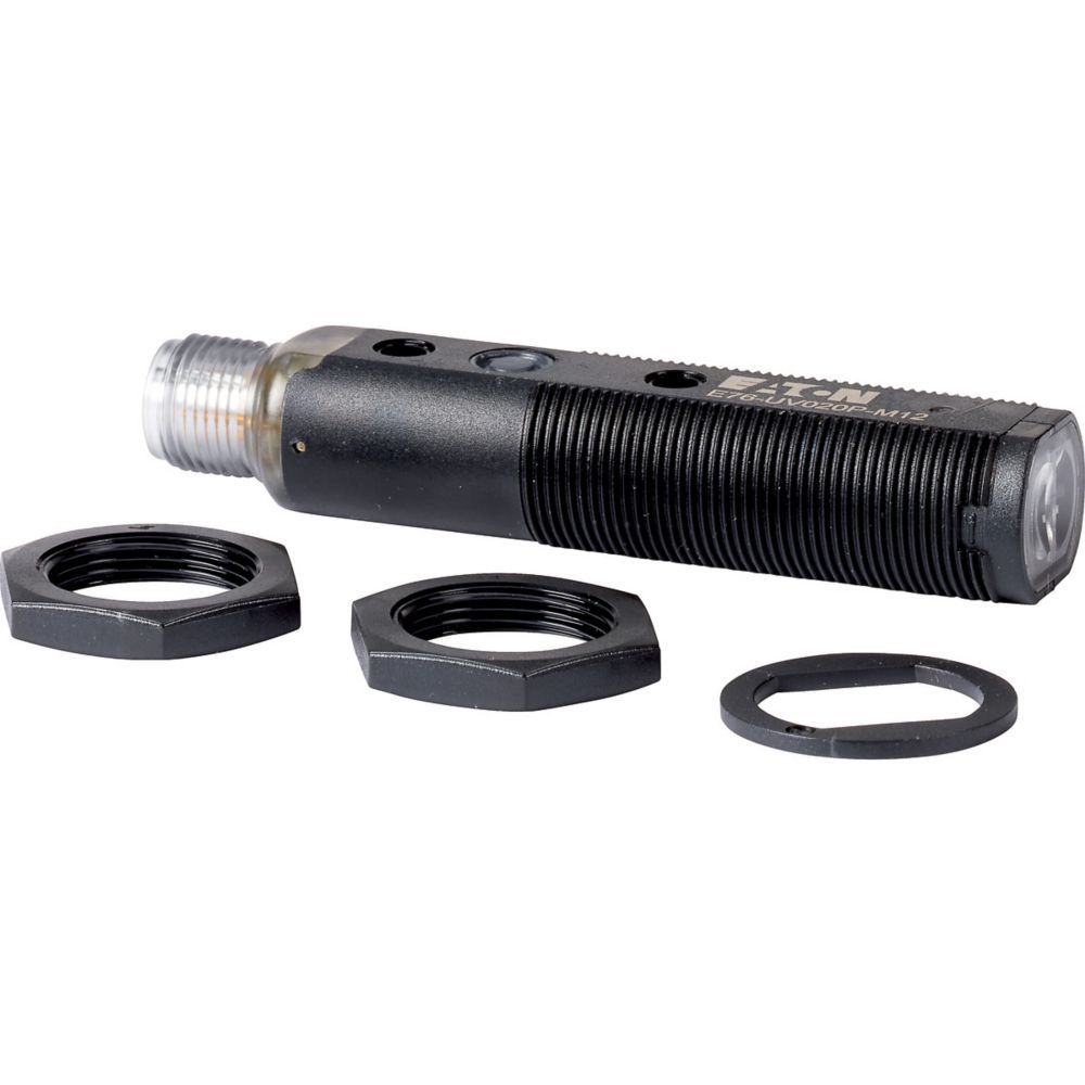 Lumineszenztaster DC progr/konfbar PNP Weißlicht 445Hz M12 Zyl Gew 20mm manuell