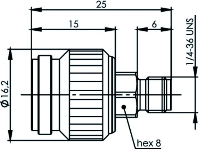 Koax-Kupplung TNC Stecker/Buchse 50Ohm ger