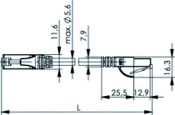 Patchkabel Cat6 0,5m ge U/UTP RJ45 AWG24