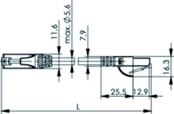 Patchkabel Cat6 20m rt U/UTP RJ45 AWG24