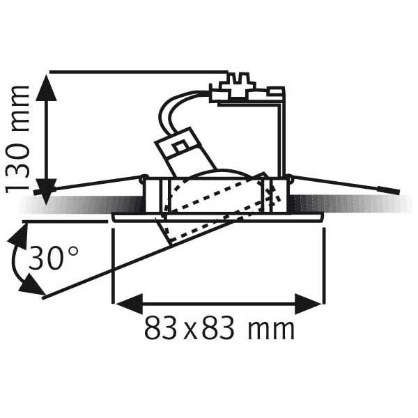 Einbaustrahler 50W Konv eisen gbürst Alu IP20 gebürstet Ø/EB68mm 83x83x130mm