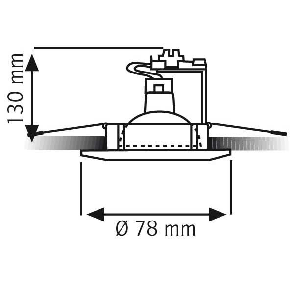 Einbaustrahler 50W GX5,3 chr glz IP20 Alu Ø/EB62-0mm