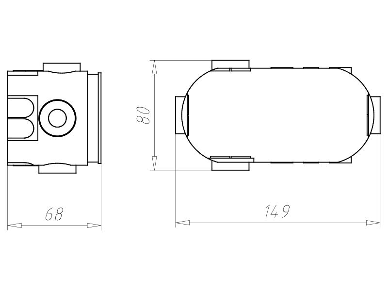 Elektronikdose oval luftd ECON Kst oval IP2X