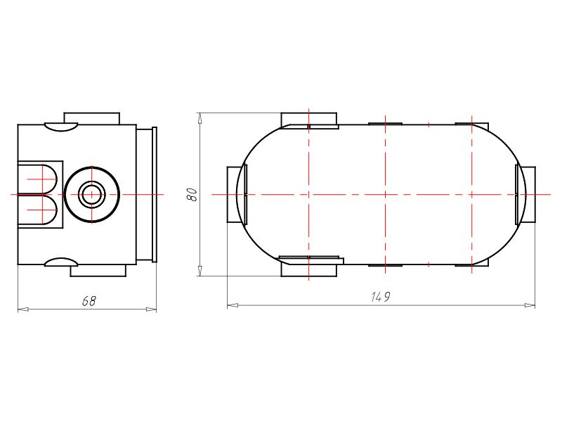 Verbindungsdose UP oval l Kst Luftdicht Ger/VerbDose/kast IP2X