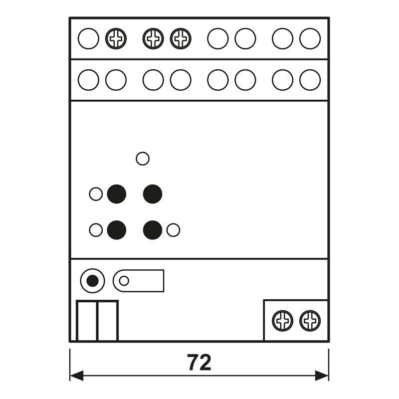 Dimmaktor KNX 20-500W REG 4TE 1Ausg uni Vor Ort-/Handbedienung