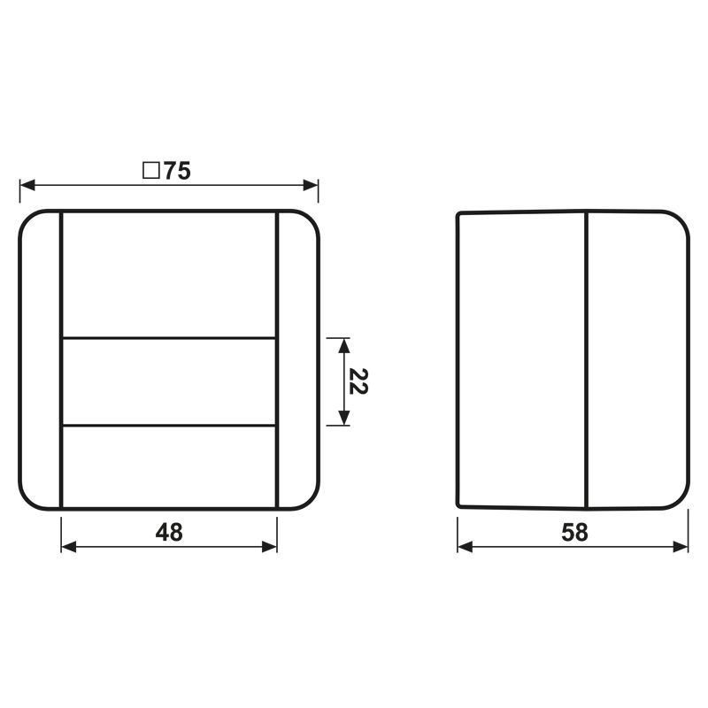 Wipptaster-Modul gr 1S AP WG 800 IP44 glz