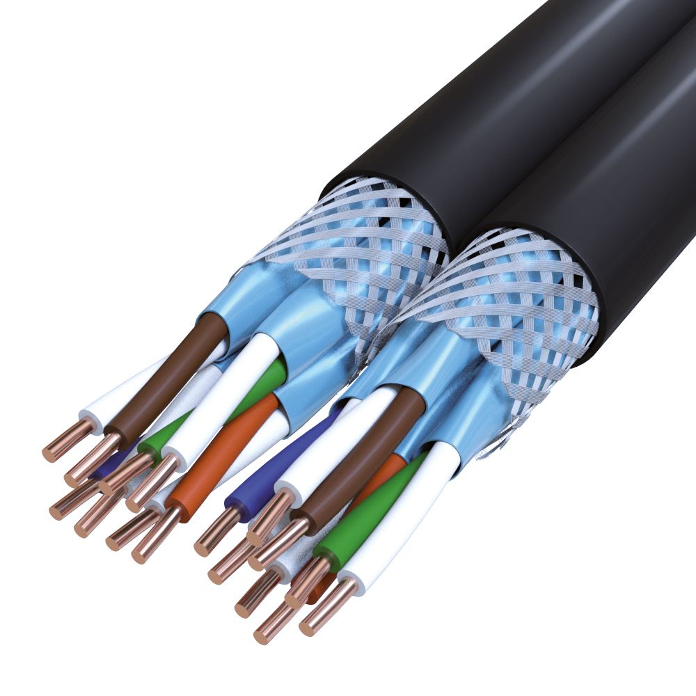 LAN-Kabel Eca RE-2YSTYV 8x2x1,3 sw TRS Kl.2 = mehrdrähtig Polyolefine Ziffer