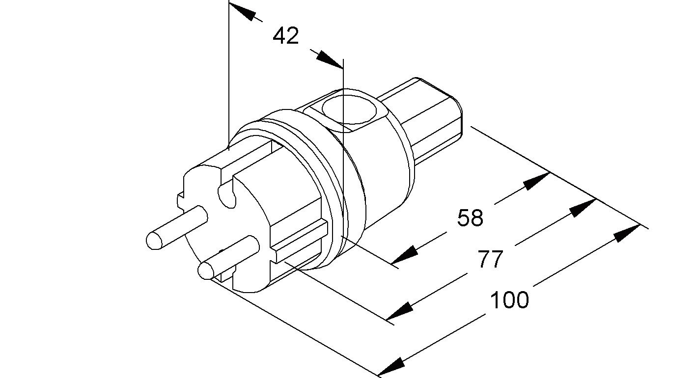 Schutzkontaktstecker Kst IP44 ger sw Schraubkl
