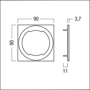 Abdeckung ws Alu L90mm B90mm H4mm