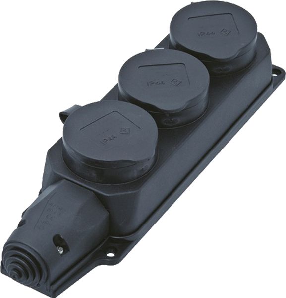 Steckdosenleiste 3f sw 35° IP44