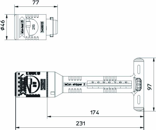 Abisolierwerkzeug Ø20-23mm Spiralschnitt einstellb.Kerbt Kerbtiefe einst