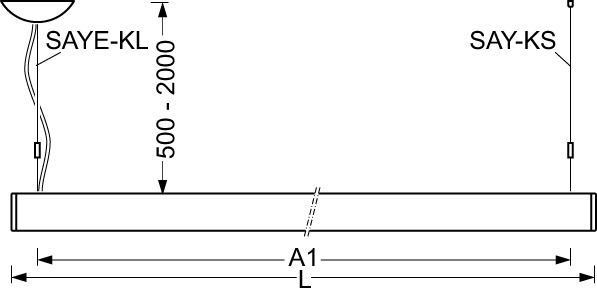 LED-Pendelleuchte 26W cubus 4000K 3875lm Konv 1LED LED nicht austauschbar sym