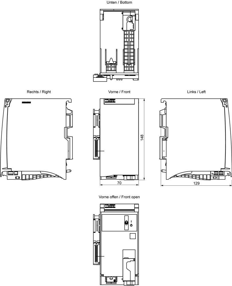 SPS-Systemstromversorgung DC 19,2-28,8V 3A 70x147x129mm