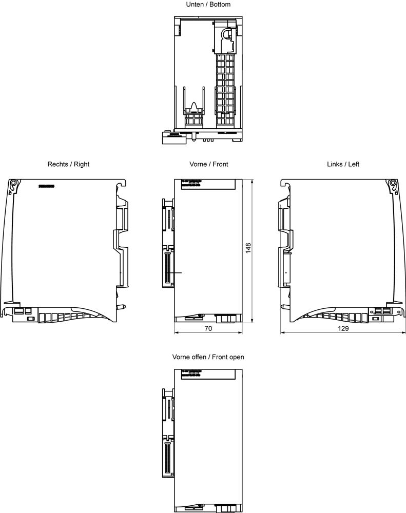 SPS-Systemstromversorgung DC 19,2-28,8V UC 70x147x129mm