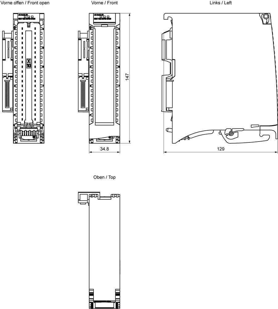SPS-Analoges E/A-Modul 8Ausg Eing.Strom Spannung Ausgang Flachsteck