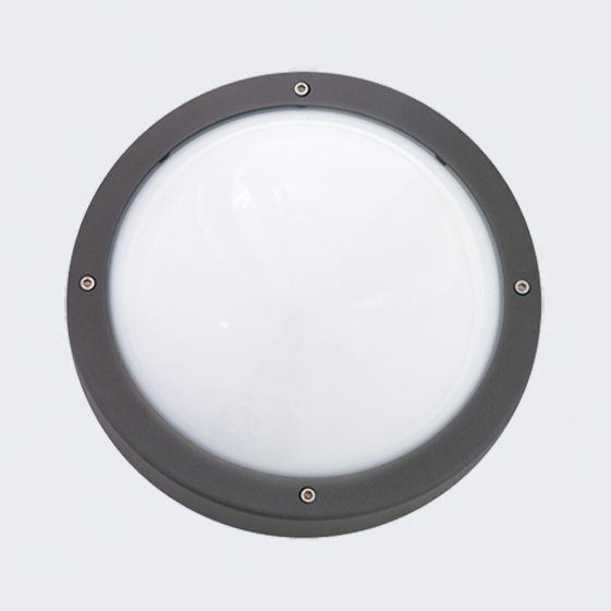 Anbauleuchte 46W HV graphit IP65 E27 Ø270x120mm