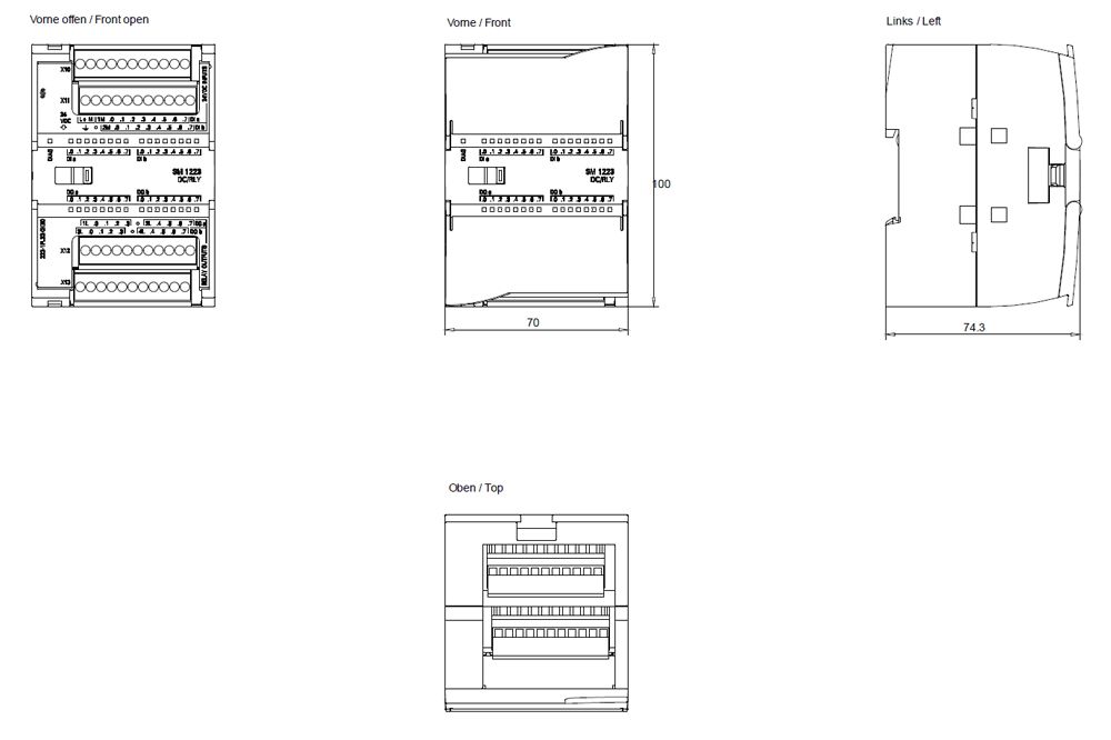 SPS-Digitales E/A-Modul 16Eing 16Ausg 2A DC 20,4-28,8V Relais 5-250V Steckanschl