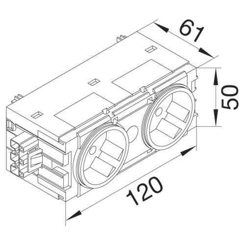 Steckdose 2f rt mt GEB-K IP20