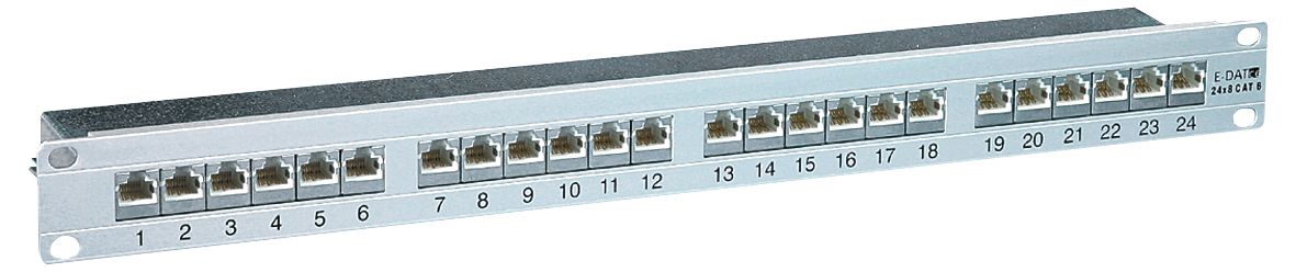 Patchpanel 24Ports 1HE net-works Cat6A Schirm 19Zoll-Einbau 44,45x482,6x90,5mm