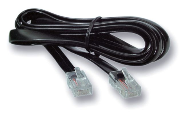 Telefonkabel 10m RJ10 Stecker sw 4p