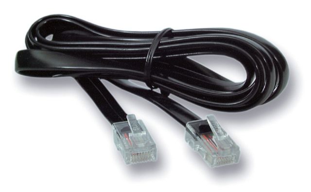 Telefonkabel 5m RJ10 Stecker sw 4p