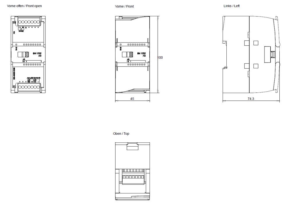 SPS-Analoges E/A-Modul 2Ausg Ausg.Spg Spannung Strom Schraub