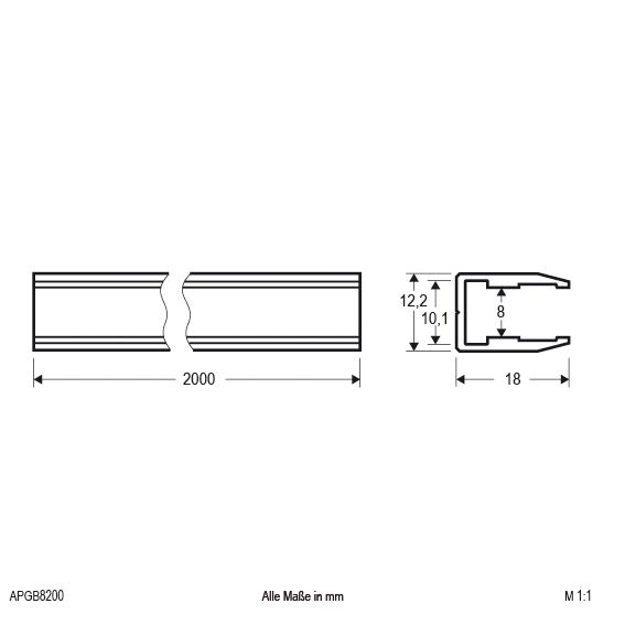 Alu-Profil alu L2000mm