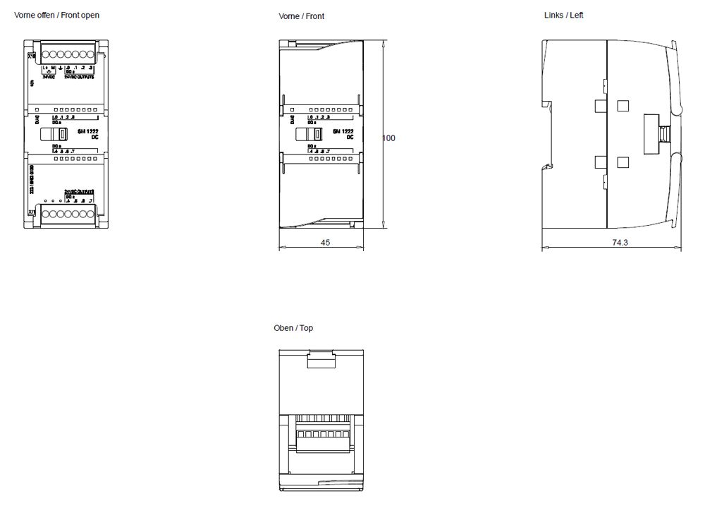 SPS-Digitales E/A-Modul 8Ausg 0,5A 20,4-28,8V Transistor 5-28,8V