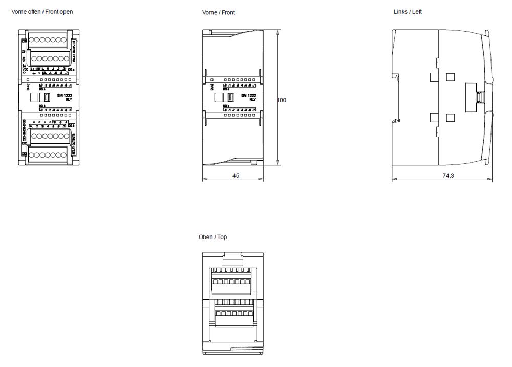 SPS-Digitales E/A-Modul 16Ausg 5-250V 20,4-28,8V Relais Steckanschl