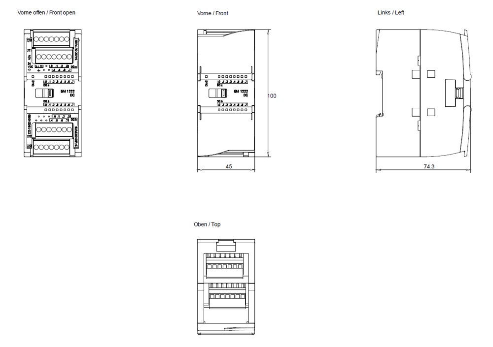 SPS-Digitales E/A-Modul 16Ausg 0,5A 20,4-28,8V Transistor 5-28,8V