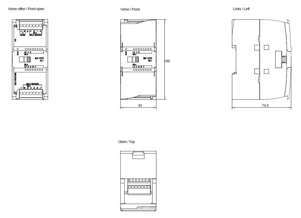 SPS-Digitales E/A-Modul 8Ausg 20,4-28,8V Relais 5-250V Steckanschl
