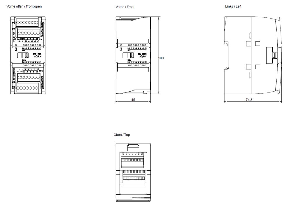 SPS-Digitales E/A-Modul 8Eing 8Ausg 2A AC 20,4-28,8V Relais 5-250V Steckanschl