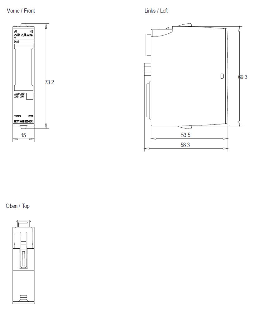 Analoges I/O-Modul DC 19,2-28,8V Eing.Strom Spannung