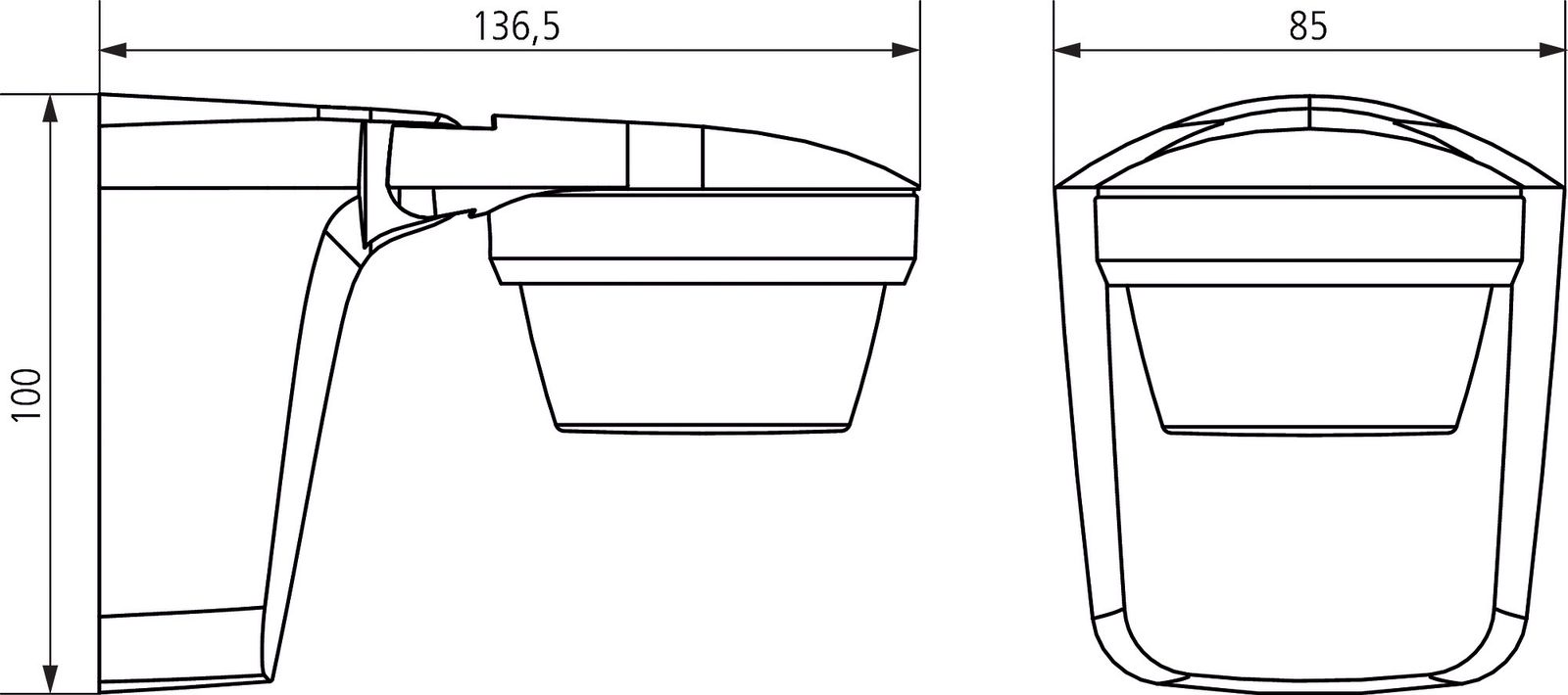 Bewegungsmelder AP 360° 230V sw mt IP66 2300W