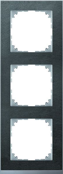 Rahmen 3f schief-alu mt M-Pure Decor Stein f.GEB-K Unterputzmontage