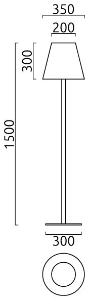Stehleuchte 100W HV MORIS E27 dir/indir si